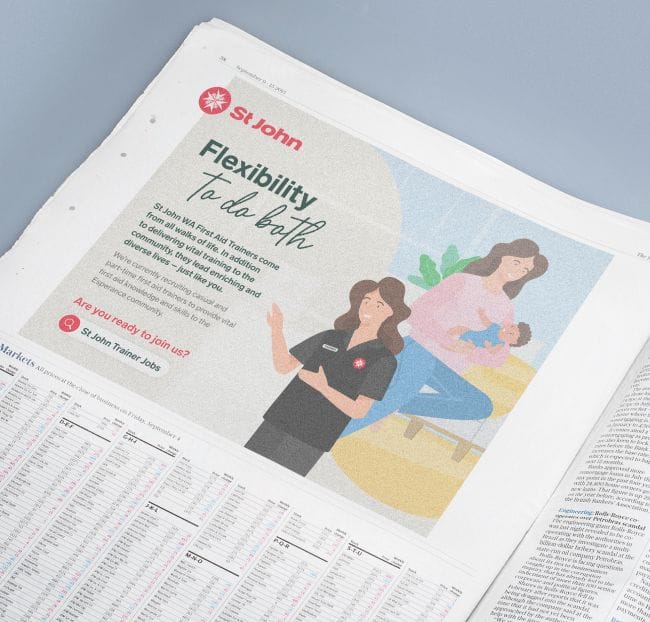St John Newspaper Ad | Graphic Design by Future Proof Agency